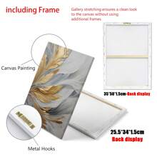 3pcs/Set Luxury Canvas Print Posters, Golden And White Leaves Canvas Wall Art Paintings, Artwork Wall Painting For Living Room Bedroom Bathroom Office Hallway Wall Decors, No Frames Gifts Birthday Graduation