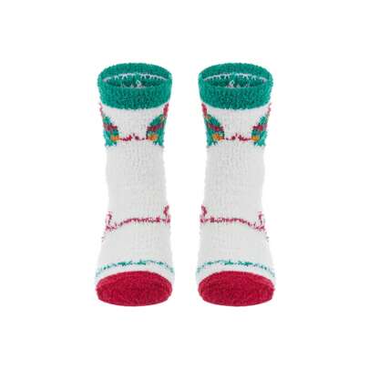 Women Christmas Socks Warm Fleece Mid-Calf Floor Socks Cute Holiday Socks For Winter Fall