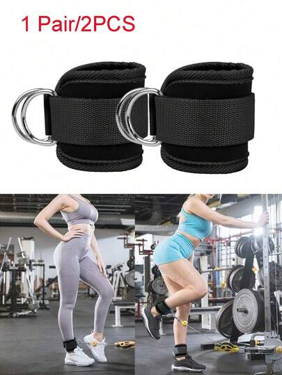 1Pair/2Pcs Ankle Straps Double D-Rings Buckle Foot Cuff For Cable Machines Comfortable And Flexible Fitness Ankle Pads Gym Leg Support Straps For Men Women Home/Gym Resistance Training Leg Strength Extensions And Hip Abductors, Perfect Sports Partner Exercise Equipment Gym Accessories
