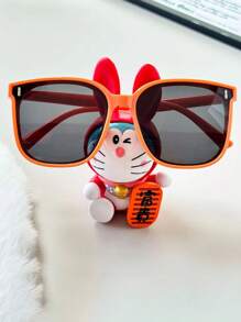 1pc New 3-10 Years Old Kids Polarized Vertical Rivet Fashion Eyeglasses, Boys Girls Children Square Frame Regular Glasses, Kids Back To School Fashion Glasses, Valentine's Day Fashion Glasses, Suitable For Daily Casual, Party Wear And Decor, Gift For Children