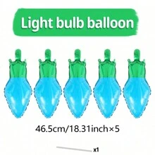 Bóng bay lá kim loại hình bóng đèn Giáng sinh, màu đỏ, xanh dương, vàng và xanh lá cây dùng để trang trí tiệc theo chủ đề Giáng sinh, Giáng sinh - Nhiều màu - Xem 10