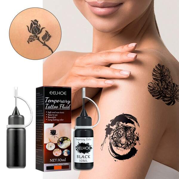 10ml Waterproof & Long-Lasting Colored Tattoo Ink, Fruit Juice Style Temporary Tattoo Cream For Arms, Smudge-Proof Simulation Tattoo