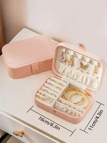 Luxury Leather Jewelry Box, Jewelry Organizer, Ring Box. Retro PU Leather Jewelry Box For Women, For Storing Earrings, Necklaces, Rings, Bracelets, Watches And Other Accessories, Perfect Mother's Day Gift Back To School