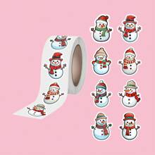 1500 unidades de pegatinas de decoración navideña, diseños de Papá Noel, muñeco de nieve y garabatos a mano, pegatinas para cajas de regalo, sobres, y tarjetas de felicitación