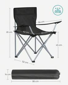 SONGMICS Silla de Camping, MGCB01BK - Negro - Ver 5