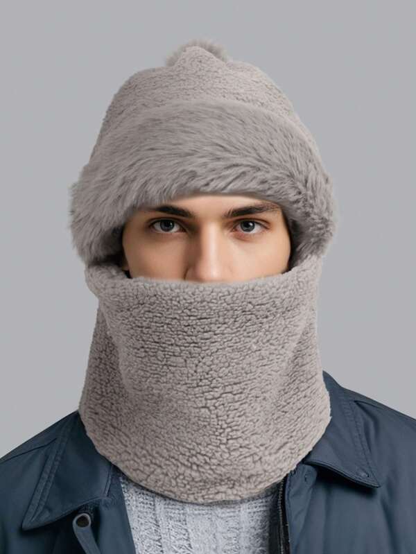 Herren All-in-One Mütze, Schal und Balaclava Set für Herbst/Winter, warm und gemütlich, stilvolle Outdoor Hut Accessoire