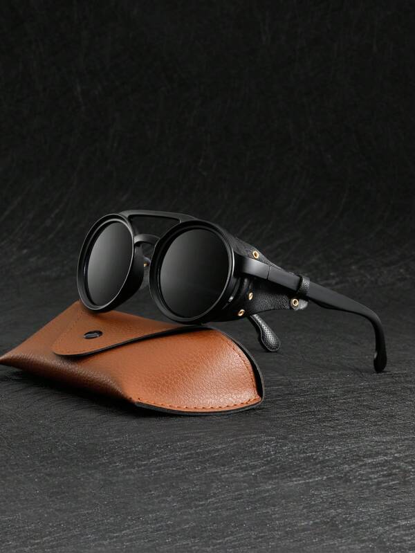 Gafas de moda vintage con estilo steampunk a prueba de viento y redondas, unisex para ciclismo, motocicleta, verano, playa, actividades al aire libre y viajes