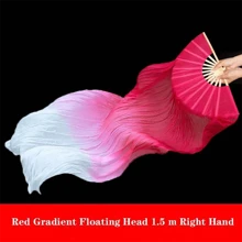 1 件 150 厘米/59 英寸长肚皮舞仿丝面纱扇子，人造丝竹长扇面纱，手工制作肚皮舞舞蹈丝绸扇子，舞蹈表演（右手）万圣节最佳礼物 - 彩色 - 查看 15