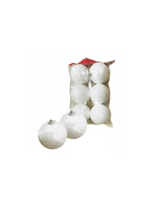 KIT 6 Decorative Christmas Balls Christmas Tree Ornament White Christmas Decoration Ball 5/6/7/8cm - trắng - Xem 3