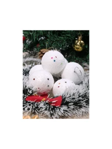 KIT 6 Decorative Christmas Balls Christmas Tree Ornament White Christmas Decoration Ball 5/6/7/8cm - trắng - Xem 1