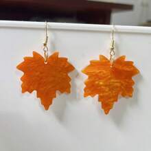 2pcs Versatile Maple Leaf Acrylic Earrings - Multicolor - View 1