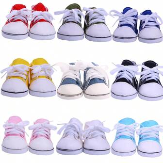 1 Pair Classic Solid Color Canvas Shoes For 18 Inch American Girl Dolls,Casual Versatile Doll Sneakers,Doll Lace-Up Cloth Shoes,Fashionable Doll Accessories Gift For Little Girls And Boys,Birthday,Holiday,Baby Doll Crib,Black Baby Doll Shoes,Girls Sneakers