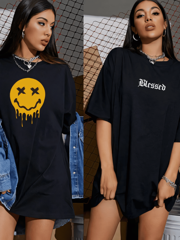 Kit 2 Oversized Camiseta Larga StreetWear Academia