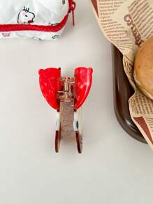 OUSEON 红色按钮狗毛夹，醋酸纤维素发夹，女士小爪夹 - 彩色 - 查看 5