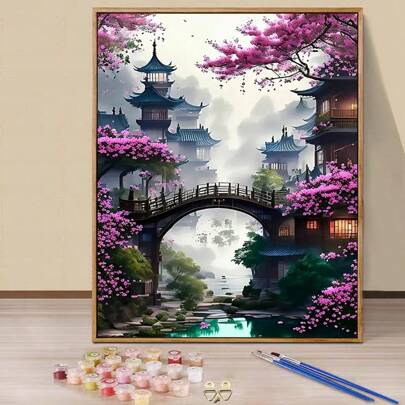 16x20英寸成人数码油画套装 - 丙烯颜料套装，含画笔，是家居装饰、生日、父亲节、母亲节、毕业典礼的完美礼物