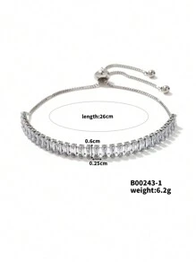 方晶鋯石裝飾手環 - 綠色 - 查看 17