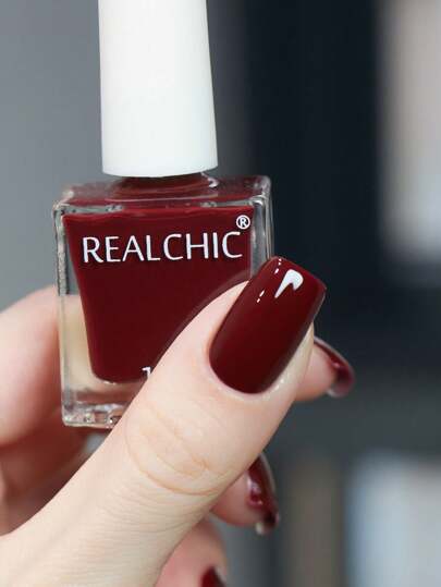 REALCHIC 10毫升/瓶，2025新款圣诞红色水性指甲油，快干、持久、可撕拉，夏季色彩，女士美甲，节日礼物