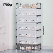 5-6 Tier Compact Shoe Rack - Lightweight Metal Storage Cabinet, Ideal For Home Organization, Office/Reading Area - White - View 11