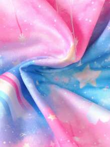 2pcs/Set Girls Cute Cartoon Colorful Little Pony Print Round Neck Long Sleeve Sweatshirt + Spliced Long Pants Casual Stylish Outfits