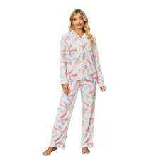 Pajamas Women Printed Sleepwear Button Down Lounge Soft Summer Pjs Long Set S-XXL