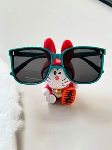 1pc New 3-10 Years Old Kids Polarized Vertical Rivet Fashion Eyeglasses, Boys Girls Children Square Frame Regular Glasses, Kids Back To School Fashion Glasses, Valentine's Day Fashion Glasses, Suitable For Daily Casual, Party Wear And Decor, Gift For Children
