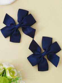 2pcs/Set 3-Inch Multicolor Bowknot Hair Clips, Fashion Hair Accessories For Girls, Suitable For Teenagers, Holidays, Parties, School - A - View 5