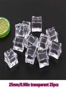Acrylic Transparent Square Plastic Ice Cubes, Water Crystal Bottle Bar Photography Props Best Gifts Birthday Graduation