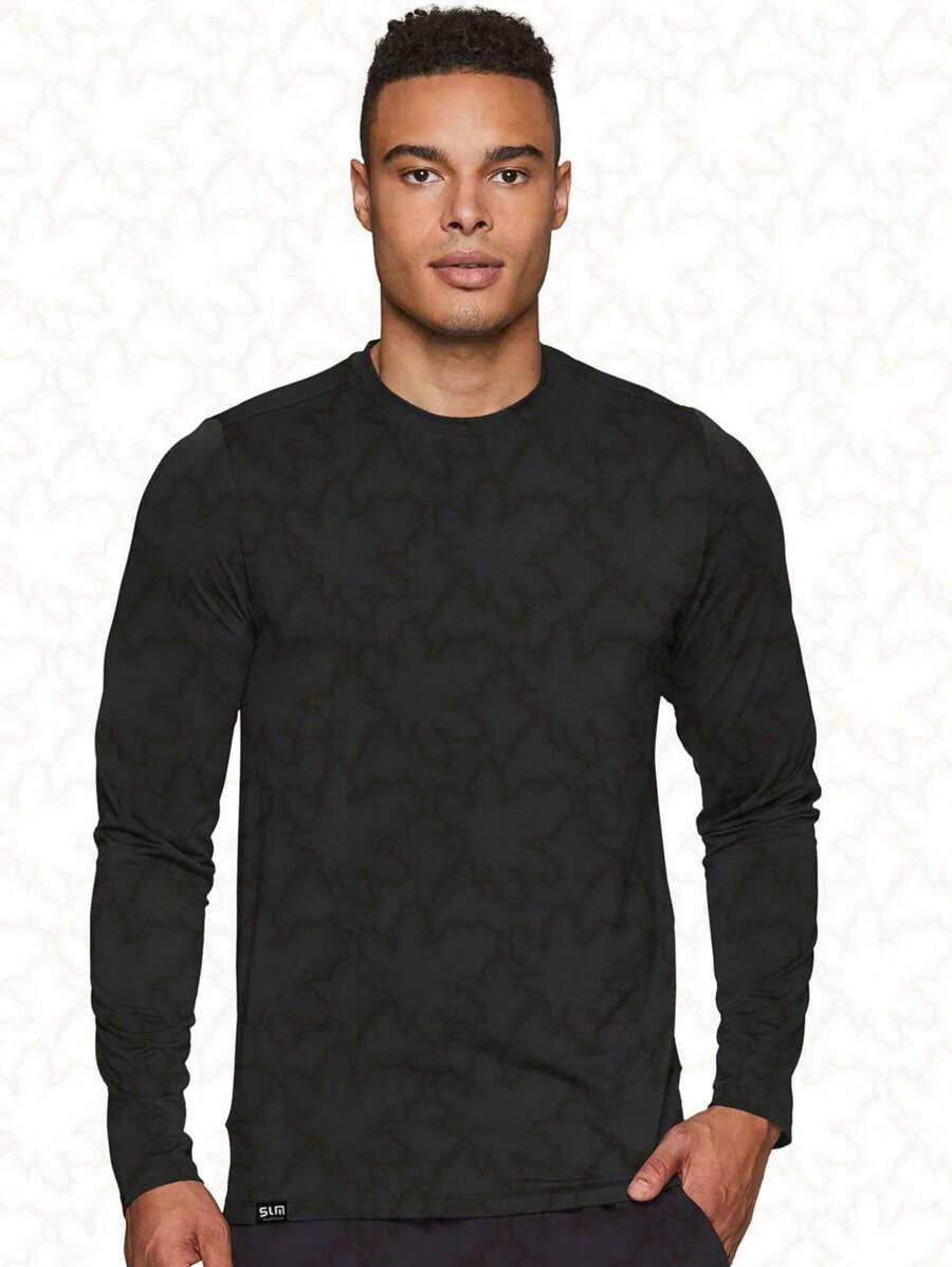 Slim Fitness SLM Long Sleeve T-Shirt With UV+50 Ultraviolet Rays Sun Protection - Black2 - View 1