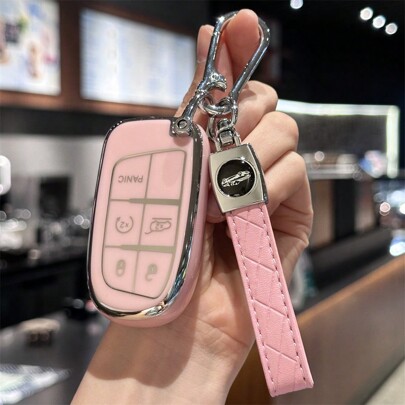 TPU Key FOB Cover With Keychain Lanyard For Dodge Charger Challenger Grand Cherokee Compass Renegade Patriot Grand Comander Chrysler 300 Car Accessories Bag Charm Backpack For School Cute Goth Y2k Halloween Accessories Teachers Day Christmas Gift Ideas Bag Accessories Lanyards With Id Holder Car Accessories Bag Charms