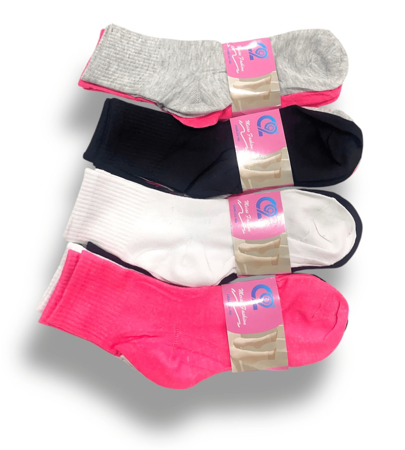 Kit 12 Pares Meia Cano Longo Masculino e Feminino, Cores Sortido