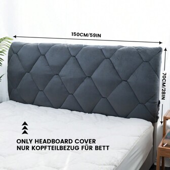 1pc Solid Color Thickened Bed Headboards Covers, High Lasticity Dustorof Protective Bed Headboard Sipcover Skin-Friendly & Softfor Single And Doube Beds