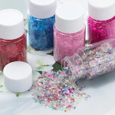 30gram/Bottle Glass Crushed Stone Asymmetrical Crystal Gravel Fillings For DIY Epoxy Resin Mold Filler Crafts Decorative Nail Art Filler