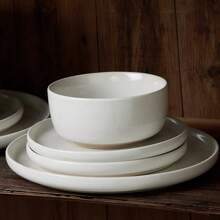 Richmount SHEIN X Heather Rae 12 Pieces Dinnerware Sets, Dishes Set For 4, Plates And Bowls Set, Perfect For Your Friend For Housewarming, Thanksgiving, Christmas