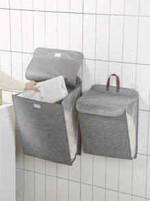 Panier à linge mural pliable pour la maison, grande capacité avec couvercle anti-poussière, convient à de multiples usages comme le stockage de sacs, robes, pantalons, chaussures, jeans, bottes, jupes - Multicolore - Voir 12