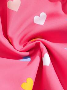 Tween Girl 1-Piece Heart Cutout Swimsuit, Ages 8-12 - Red - View 6