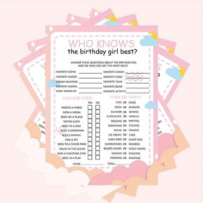 20 بطاقة لعبة عيد ميلاد بمقاس A5 بعنوان "من الأفضل أن يعلم" - مثالية للحفلات والسهرات، نشاط حفل مرح وسهل، لوازم مدرسية ، العودة إلى المدرسة