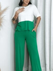 Women Two-Piece Outfits - xanh quân đội - Xem 3