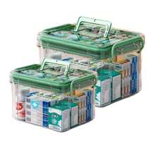 Multi-Functional Family Medicine Box, Transparent Dual Layer Storage Container, Home First Aid Box Medicine Storage Case - Multicolor - View 9
