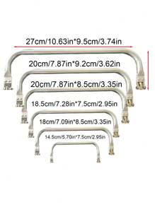 2pcs Square Aluminum Alloy Luggage Hinges, Assorted Sizes, With Zipper Pulls, Woven Bag Clips, Gold-Colored Bag Clamps - Silver - View 7