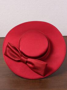 Elegante Chapéu de Abas Largas para Senhoras, Laço Grande, Chapéu para o Kentucky Derby em Ocasiões Formais, Chapéu de Feltro Macio de Top Plano para Vestido de Casamento, Noiva, Coquetel, Chá da Tarde, Halloween - A - Visão 18