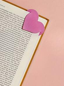 5pcs Creative And Heart-Shaped Faux Leather Bookmarks, Various Colors Student Artistic Style Faux Leather Love Bookmarks, Reading Literature Hobbyist Gift Page Separators, Double-Sided Clips For Diaries And Books