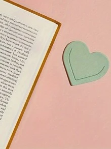 5pcs Creative And Heart-Shaped Faux Leather Bookmarks, Various Colors Student Artistic Style Faux Leather Love Bookmarks, Reading Literature Hobbyist Gift Page Separators, Double-Sided Clips For Diaries And Books