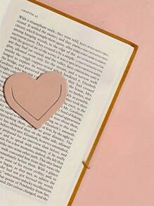 5pcs Creative And Heart-Shaped Faux Leather Bookmarks, Various Colors Student Artistic Style Faux Leather Love Bookmarks, Reading Literature Hobbyist Gift Page Separators, Double-Sided Clips For Diaries And Books