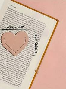 5pcs Creative And Heart-Shaped Faux Leather Bookmarks, Various Colors Student Artistic Style Faux Leather Love Bookmarks, Reading Literature Hobbyist Gift Page Separators, Double-Sided Clips For Diaries And Books