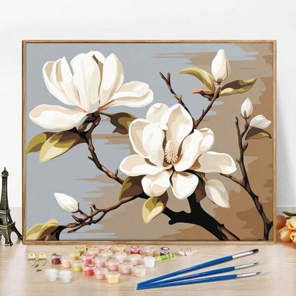 طقم رسم بالأرقام للكبار - قماش 16x20 بوصة، طقم رسم أكريليك سهل مع فرش ودهانات - مثالي لديكور المنزل والهدايا في المناسبات كأعياد الميلاد وعيد الأب وعيد الأم