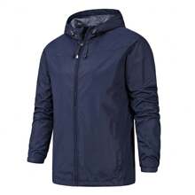 Chaqueta Casual Rompevientos Y Impermeable Para Hombre - Azul Marino - Ver 2