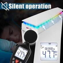Ventilador Enfriador a Prueba de Polvo para PS 5 con Luz RGB de 7 Modos, Bajo Ruido, Compatible con Edición Digital y con Disco, 3 Velocidades con Botón Táctil Independiente y 2 Puertos USB - Blanco - Ver 7
