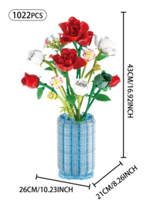 Mô hình đồ chơi gạch, trang trí hoa gạch, khối xây dựng trang trí nhà cửa, phù hợp cho lứa tuổi từ 10 trở lên, quà tặng Giáng sinh/sinh nhật - Nhiều màu - Xem 6