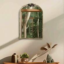 Antique Wall Mirror : Vintage Baroque Arched Brass Mirror Metal Edge Frame Decoration For Entryway Fireplace Living Room - 銅色 - 查看 5