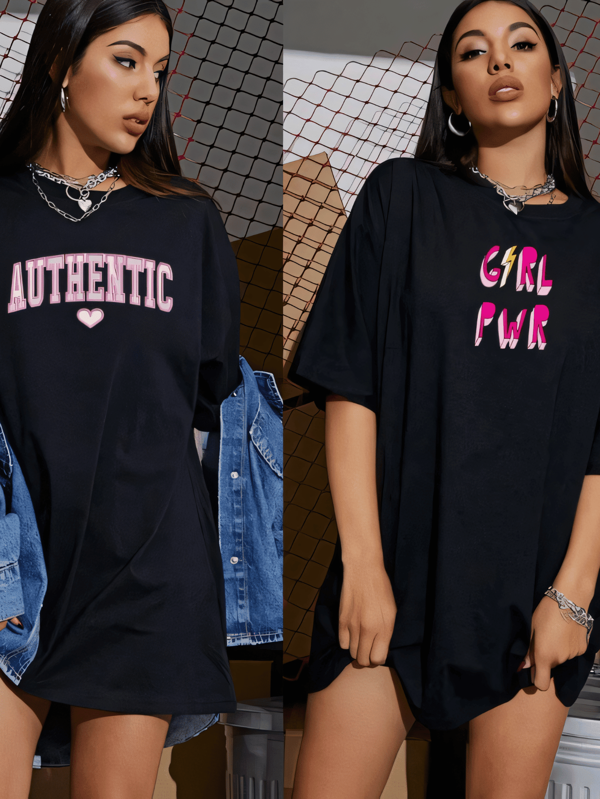 Kit 2 OversizedDe Treino Academia Feminina Camiseta Larga Crossfit